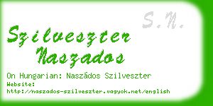 szilveszter naszados business card