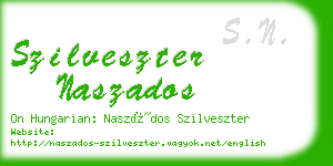 szilveszter naszados business card